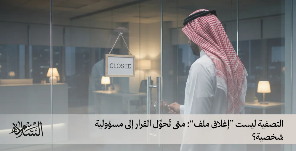التصفية ليست إغلاق ملف متى تُحوِّل القرار إلى مسؤولية شخصية؟