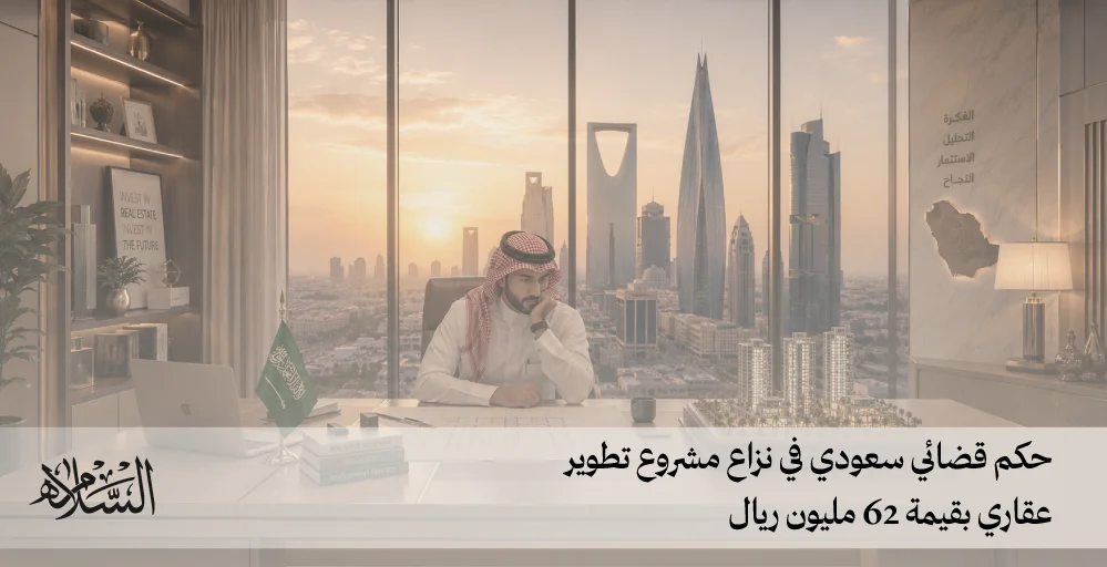 حكم قضائي سعودي في نزاع مشروع تطوير عقاري بقيمة 62 مليون ريال