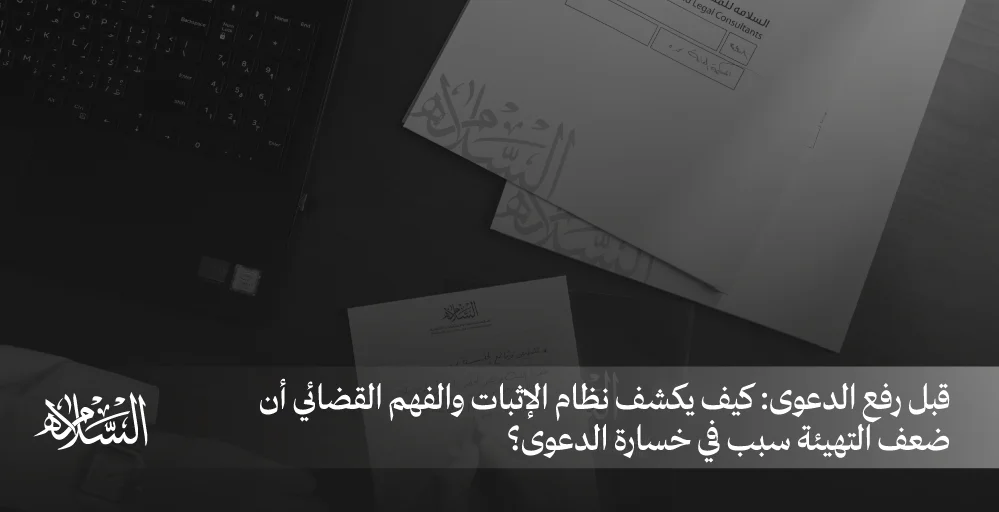 كيف يكشف نظام الإثبات والفهم القضائي أن ضعف التهيئة سبب في خسارة الدعوى؟