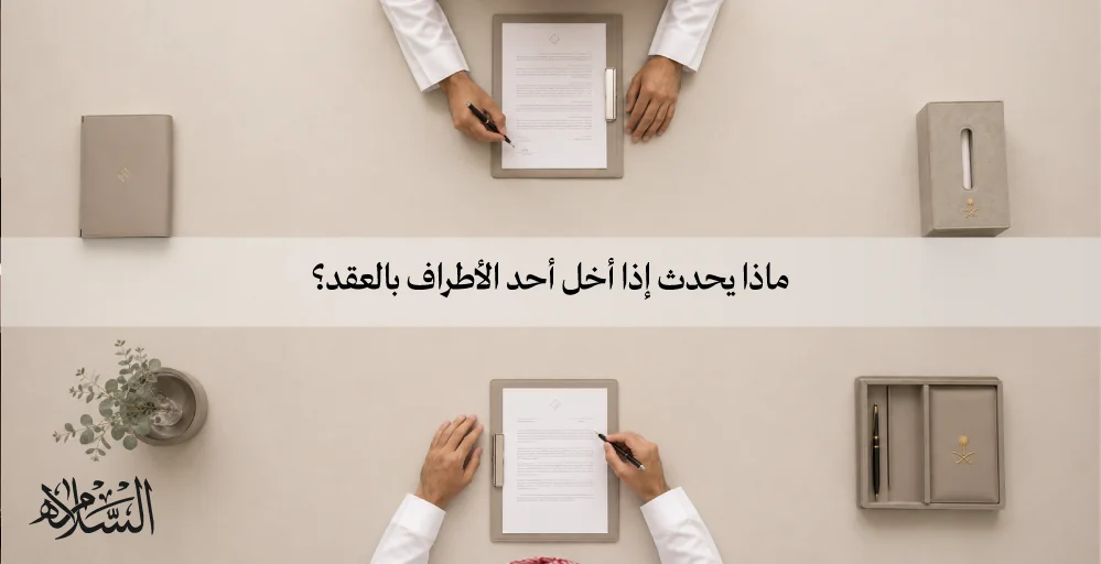 ماذا يحدث إذا أخل أحد الأطراف بالعقد؟