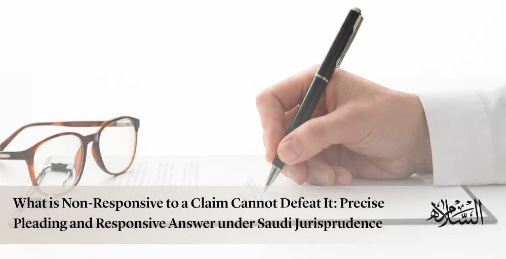 Precise Pleading and Responsive Answer under Saudi Jurisprudence