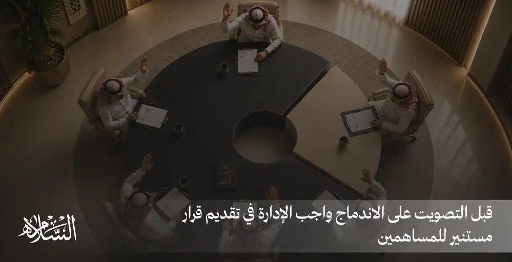 قبل التصويت على الاندماج واجب الإدارة في تقديم قرار مستنير للمساهمين