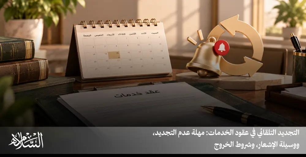 التجديد التلقائي في عقود الخدمات: مهلة عدم التجديد، ووسيلة الإشعار، وشروط الخروج