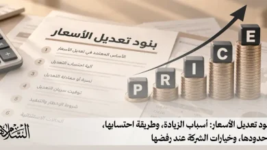 بنود تعديل الأسعار: أسباب الزيادة، وطريقة احتسابها، وحدودها، وخيارات الشركة عند رفضها