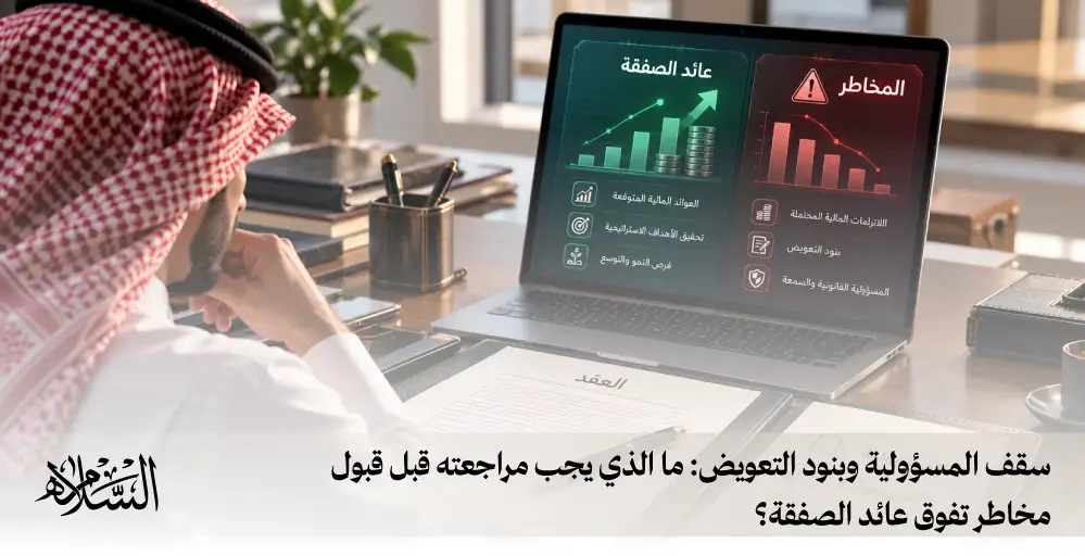 سقف المسؤولية وبنود التعويض: ما الذي يجب مراجعته قبل قبول مخاطر تفوق عائد الصفقة؟